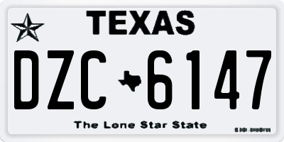 TX license plate DZC6147