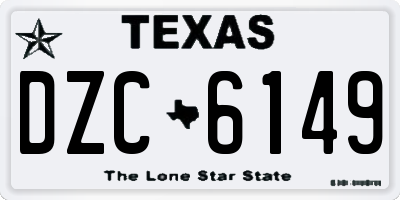 TX license plate DZC6149