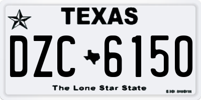 TX license plate DZC6150