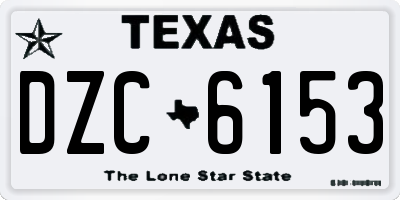 TX license plate DZC6153