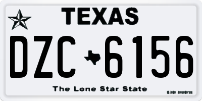 TX license plate DZC6156