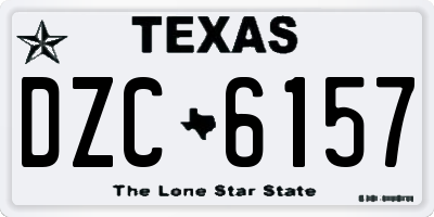 TX license plate DZC6157