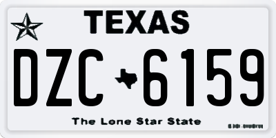 TX license plate DZC6159