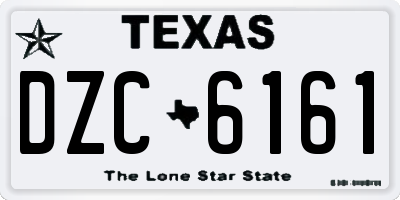 TX license plate DZC6161