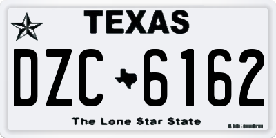 TX license plate DZC6162