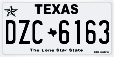 TX license plate DZC6163