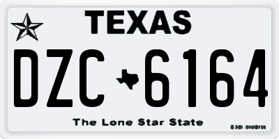 TX license plate DZC6164