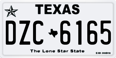 TX license plate DZC6165