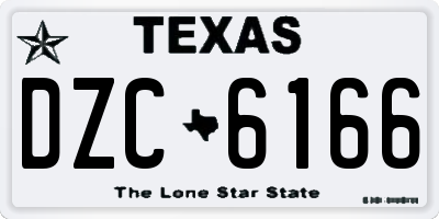 TX license plate DZC6166