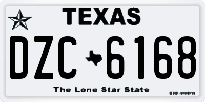 TX license plate DZC6168