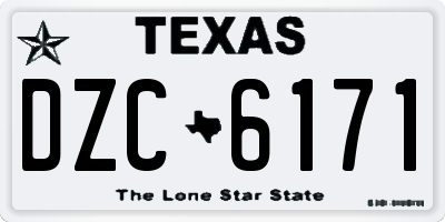 TX license plate DZC6171