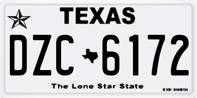 TX license plate DZC6172