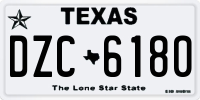 TX license plate DZC6180