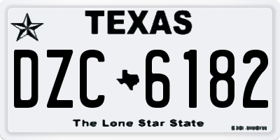 TX license plate DZC6182