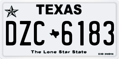 TX license plate DZC6183
