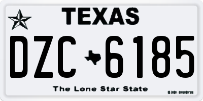 TX license plate DZC6185