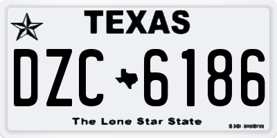 TX license plate DZC6186