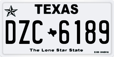 TX license plate DZC6189