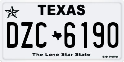TX license plate DZC6190