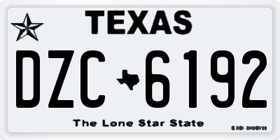 TX license plate DZC6192