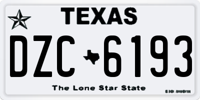 TX license plate DZC6193