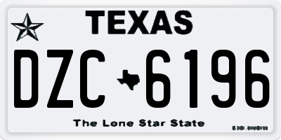 TX license plate DZC6196