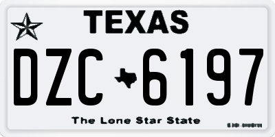TX license plate DZC6197