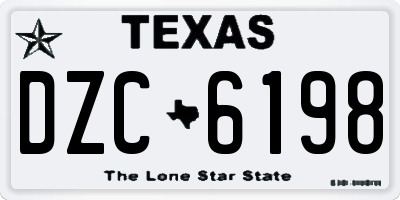 TX license plate DZC6198