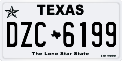 TX license plate DZC6199