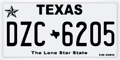 TX license plate DZC6205