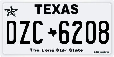 TX license plate DZC6208
