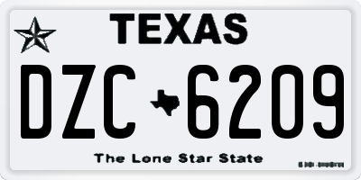 TX license plate DZC6209