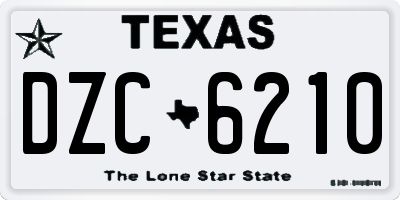 TX license plate DZC6210