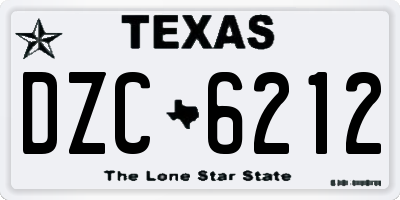 TX license plate DZC6212