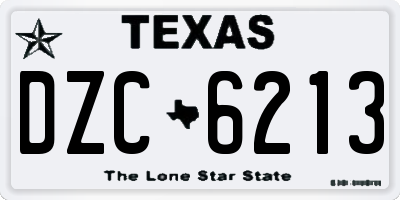 TX license plate DZC6213