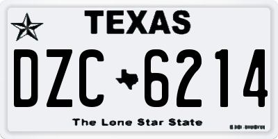 TX license plate DZC6214