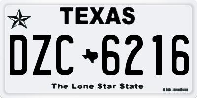TX license plate DZC6216