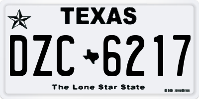 TX license plate DZC6217