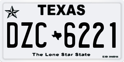 TX license plate DZC6221