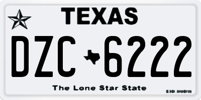 TX license plate DZC6222