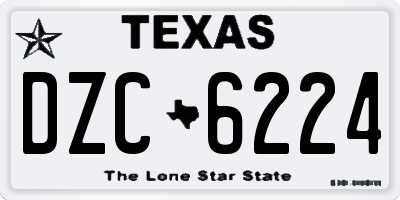 TX license plate DZC6224