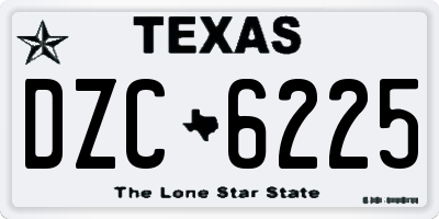 TX license plate DZC6225