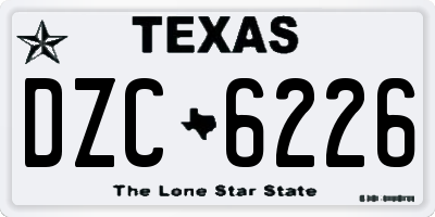 TX license plate DZC6226