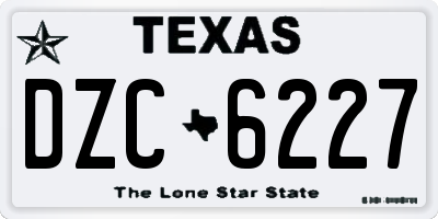 TX license plate DZC6227
