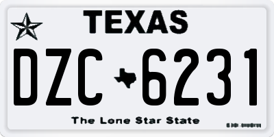 TX license plate DZC6231