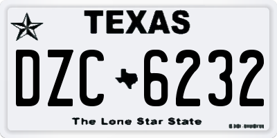 TX license plate DZC6232