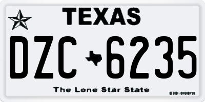 TX license plate DZC6235