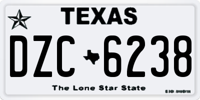 TX license plate DZC6238