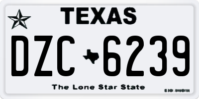 TX license plate DZC6239