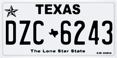 TX license plate DZC6243